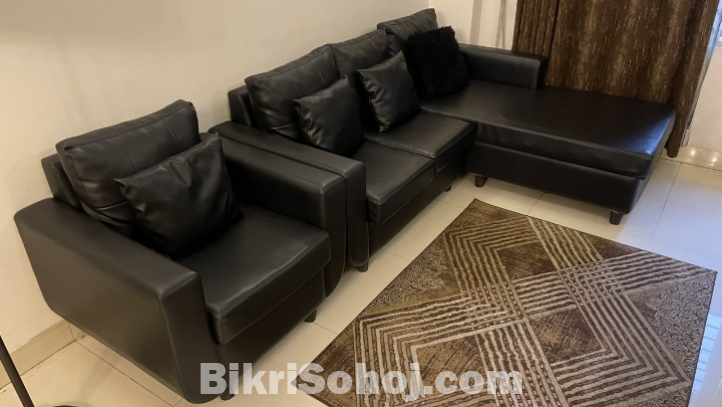 Leather Sofa Set with Divan